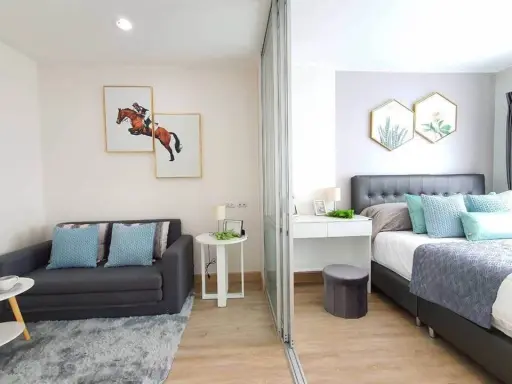 For rent: Lumpini Ville On Nut-Pattanakarn, beautifully decorated room, looks great, very livable, has a washing machine ready to use, urgently!