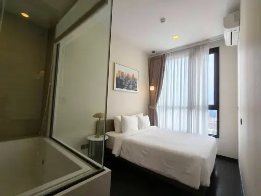 Condo for rent, Park Origin Thonglor, 1 bedroom, 1 bathroom, 32 sq m, with bathtub, 29th floor, high view, come and reserve now.