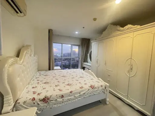 For sale, rent, Aspire Sukhumvit 48, high floor, Chao Phraya River view, nice room, good furniture, hurry to book