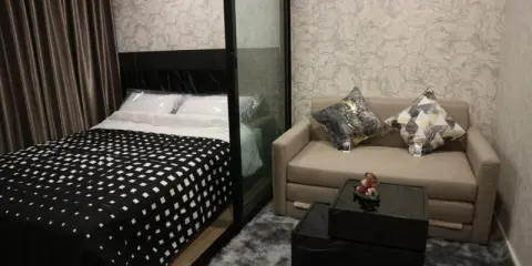 ห้ามพลาด ห้องแต่งเสร็จ พร้อมย้ายเข้าอยู่ได้เลย 1 Bedroom Extra เฟอร์นิเจอร์ Hi-Gross ลายหินอ่อนสีดำ