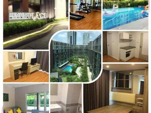 - Rent Lumpini place bangna km3, 4th floor, Building C, clean room, view, not blocking the sun, not entering the room, not hot, ready to move in.