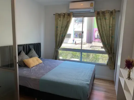 For rent, V Condo Ladkrabang, 1 bedroom, 1 bath, 2nd floor, beautiful room, fully furnished, ready to book.