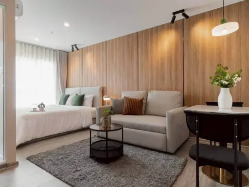 For rent: Regent Home Bangna, 31st floor, river view, Building B. Fully furnished with built-in features. Don't miss out!