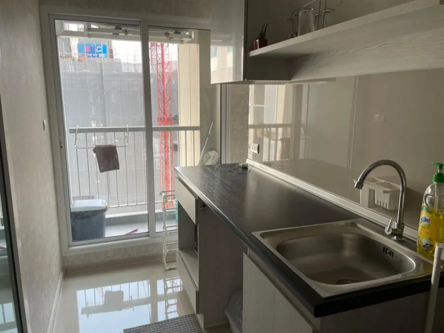For sale, rent, Aspire Erawan, white telephone room, comfortable bed. Fully furnished + electrical appliances, high view, book now.