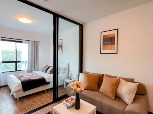 For rent, beautiful room, very spacious, good furniture at lette 624 Ladprao, beautiful, worth it, book now.