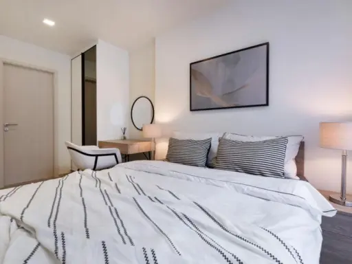 For rent Maestro 03 Ratchada-Rama 9, 2nd floor, beautiful, luxurious room, fully furnished + electrical appliances!! Guaranteed fin!!!