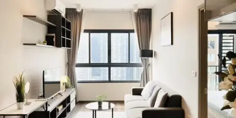 ให้เช่า ideo rama 9-asoke ห้องอยู่ชั้นสูงมาก 2 ห้องนอน ห้องเหมือนในรูปเป๊ะ สนใจจองเลย