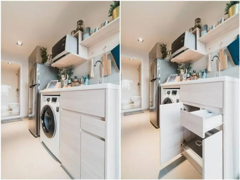 วิวสระ ห้องสวยแต่งครบ เฟอร์ครบ พร้อมหิ้วกระเป๋าเข้าอยู่ได้เลย Plum Condo Rangsit Alive 1 ให้เช่า