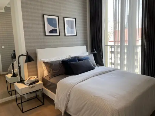 Condo for rent, Noble BE19, nice room, spacious size, decorated in modern style. Comes at a great price. Book now.