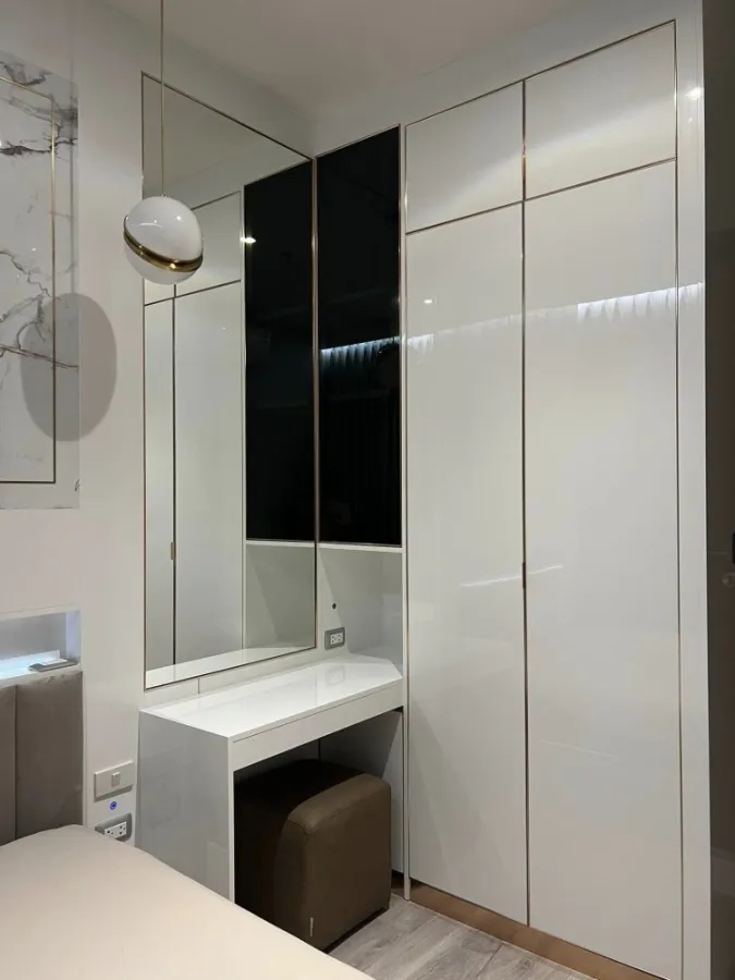 Condo for rent, Rhythm Ekkamai Estate, decorated with built-in marble patterns, 12th floor, city view, just bring your bags and move in.