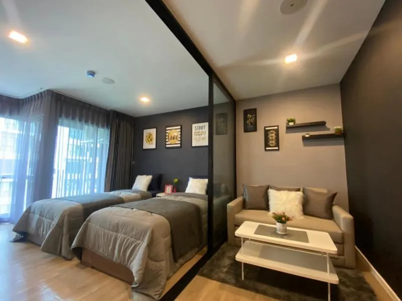 อย่าช้านะจ๊ะ ของดีมีน้อย ห้อง Midnight Blue Twin Bed Room แต่งสวยสุดๆๆให้เช่า เคฟ ทาวน์ สเปซ