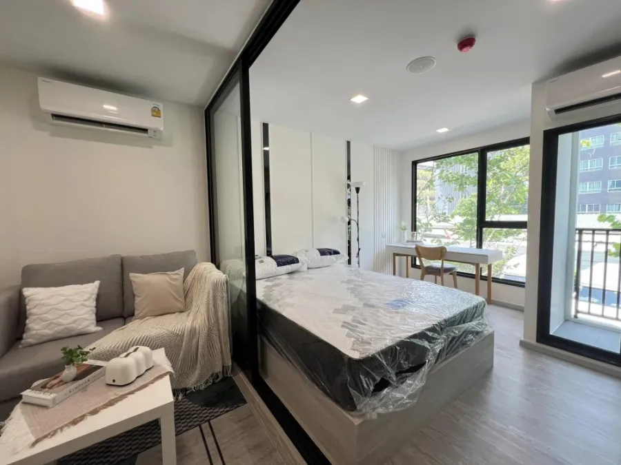 For rent Kave Seed Kaset ห้อง ตู้เสื้อผ้า built-in อย่างดี ห้องโปร่งโล่ง น่าอยู่สุดๆ อย่าช้า จองๆๆ