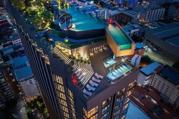 Condo for rent, Edge Central - Pattaya (Central Pattaya), 7th floor, garden view, can see fireworks from the room. Reserve now.