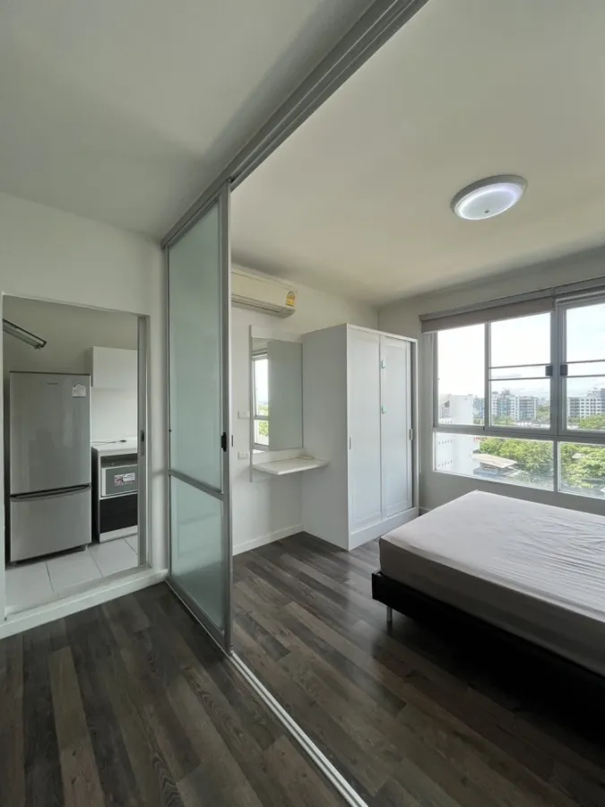 For rent, D Condo Sukhumvit 109, 8th floor, Building B, fully furnished + electrical appliances, near BTS, ready to move in, book now!!