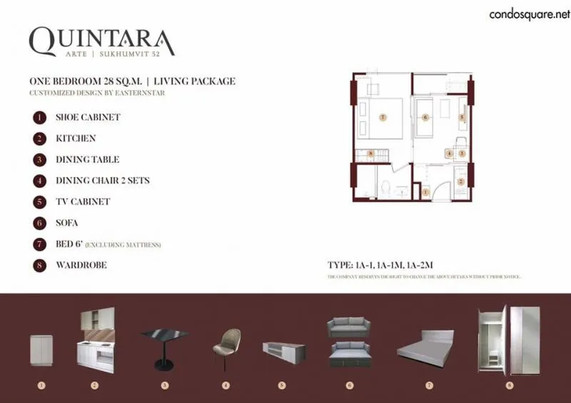 Condo sales down, Quintara Arte Sukhumvit 52, good location, swimming pool view, good direction, investment now, eat a long profit.