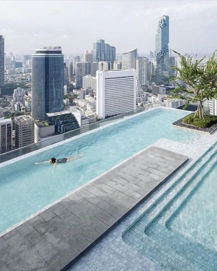 Ashton Chula-Silom condo for rent, studio room, high floor, city view, nice decoration. Don't wait, book now.