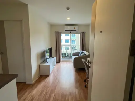 For rent: Lumpini Ville Phra Nang Klao-River View, Building A1, 3rd floor, room size 26.18 sq m. Just bring your bags.
