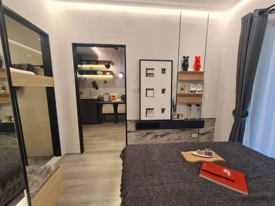 For sale, Quintara My Jane Ratchada - Huai Khwang, a nice room, a wide balcony, with a built-in kitchen, book now, don't delay.