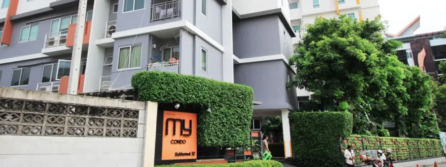 Condo for rent, My condo, Sukhumvit 52, nice room, good size, fully furnished, good price, you can drag your luggage in.