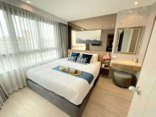 Condo for rent, Ideo Sukhumvit 93, beautiful room, 1 bedroom, 1 bathroom, complete electrical appliances, near BTS, convenient transportation