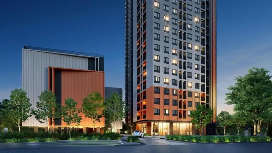 Selling down payment The Origin Sukhumvit - Praksa 35th floor, corner room, interested in owning, hurry and reserve now.