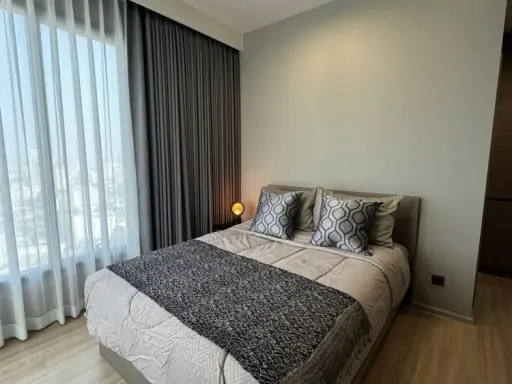 For rent, M Chatuchak, high floor, simple decorated room. Wide with usable space Animal lovers, don't miss this. Book now.