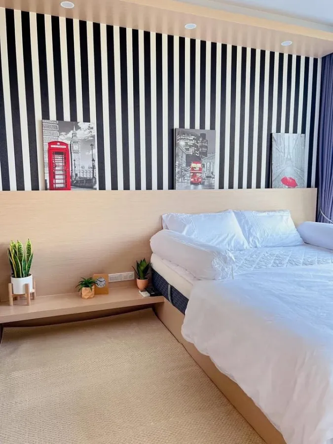 ให้เช่า เดอะ รีเวียร่า จอมเทียน พัทยา (จอมเทียน) City view ชั้น 10 แต่งวอลเปเปอร์อย่างสวยทั้งห้อง รีบจองเลย
