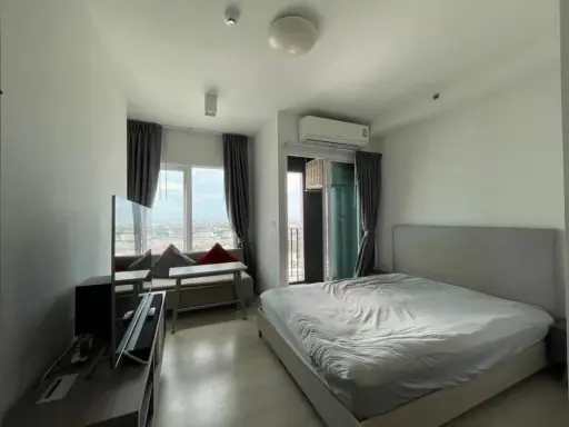 Urgent sale! Chapter One Eco Ratchada-Huai Khwang, corner unit, private, 22nd floor, unobstructed city view, great price. Buy now!