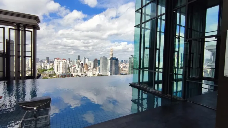 Condo for rent, The Crest Sukhumvit 34, 27th floor, great city view. Decorated room ready to move in You can just come and stay.