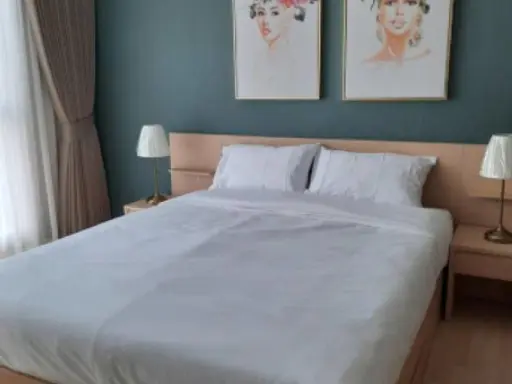For rent Rhythm Ratchada, beautiful room, 1 bedroom, full furniture, good view, suitable for people who like to travel by MRT, book now!