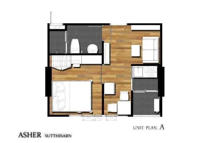 For sale: Asher Sutthisan, room decorated with beautiful built-ins, comfortable to sleep, premium grade furniture. Don't just look, hurry and reserve